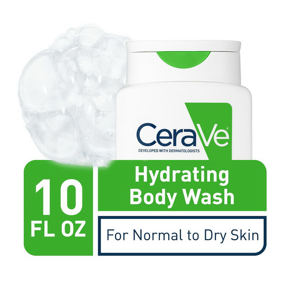 CeraVe Hydrating Body Wash with Hyaluronic Acid For Normal to Dry Skin, 10 Oz